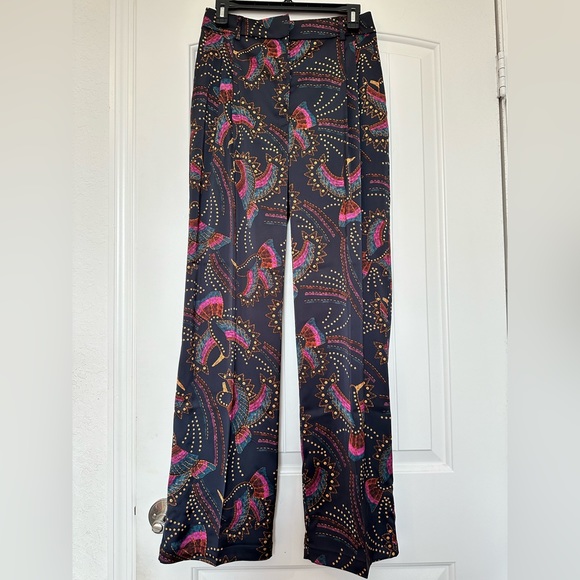 House of Harlow 1960 Pants - House of Harlow 1960 Black Wide Leg Pants with Pink and Gold Accents